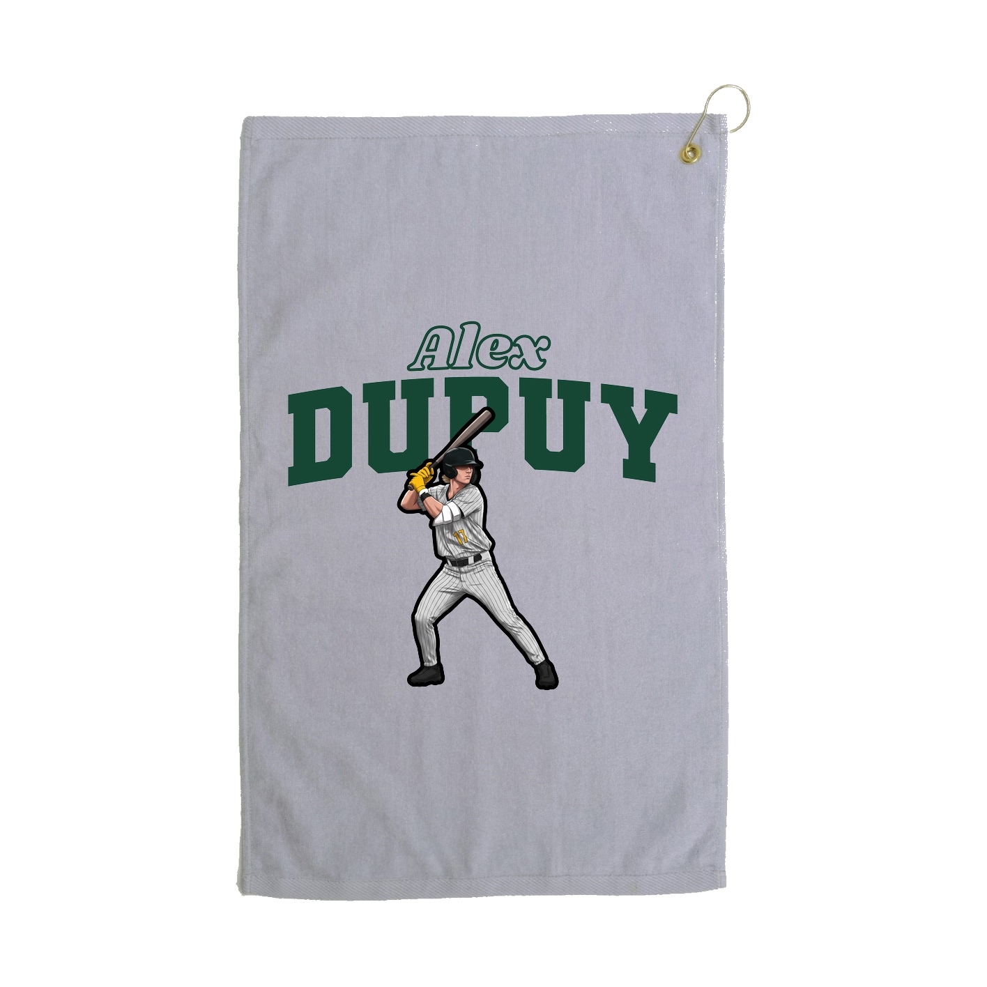 Golf Towel — Name Arch in Grey