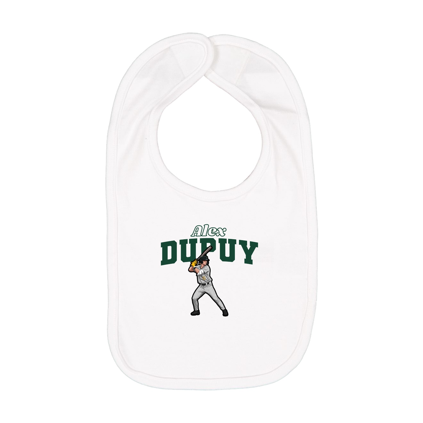 Infant Bib — Name Arch in White