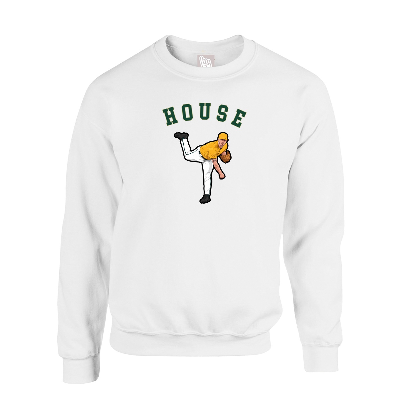 Fleece Crew — Shirsey Arch in White