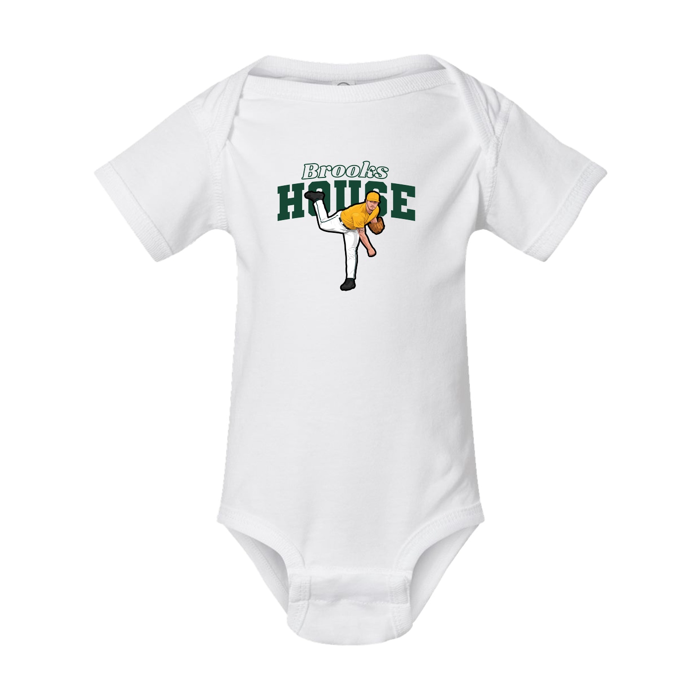Baby Onesie — Name Arch in White