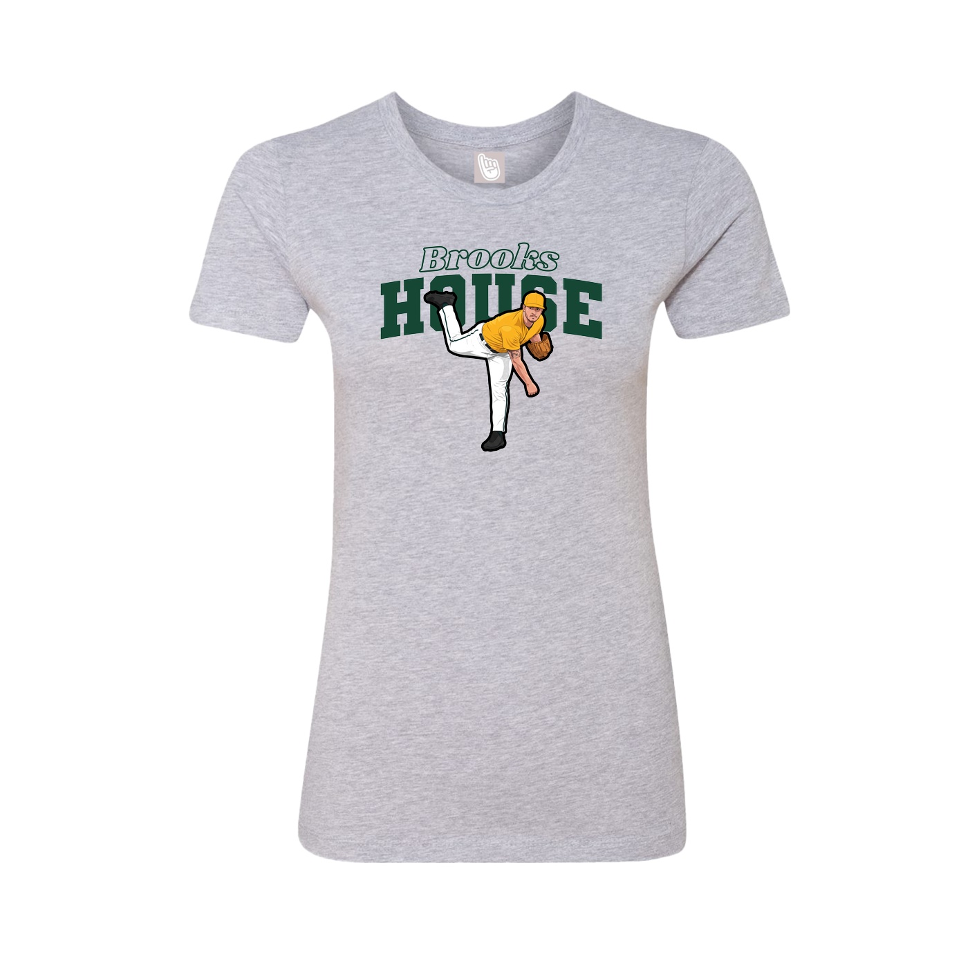 Fitted Women's Tee — Name Arch in Grey