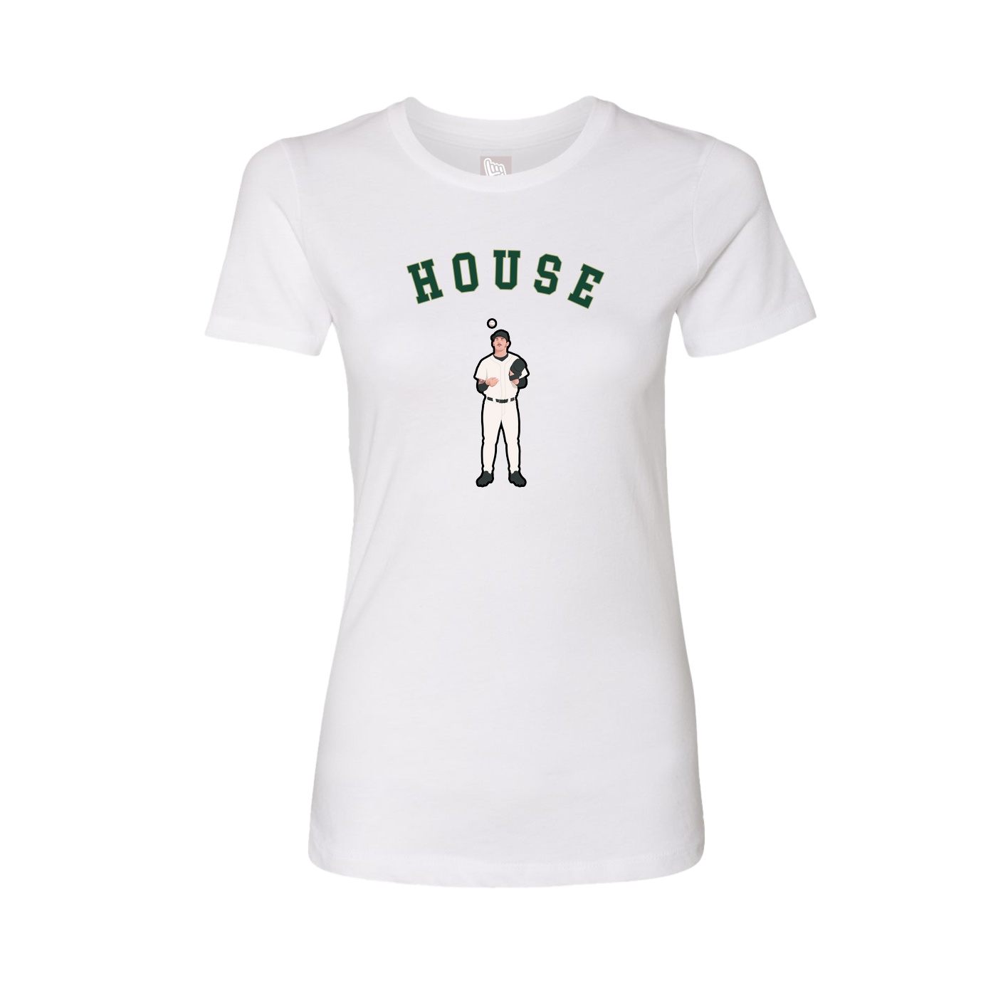 Fitted Women's Tee — Shirsey Arch in White