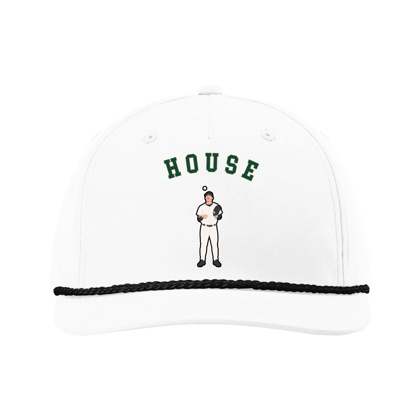 Five-Panel Classic Rope Cap — Shirsey Arch in White