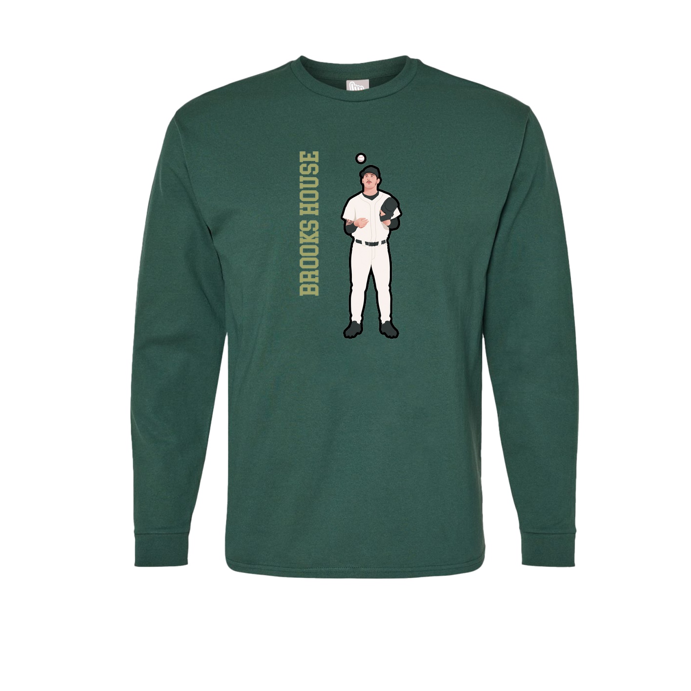 Long Sleeve Tee — Name Vertical in Green