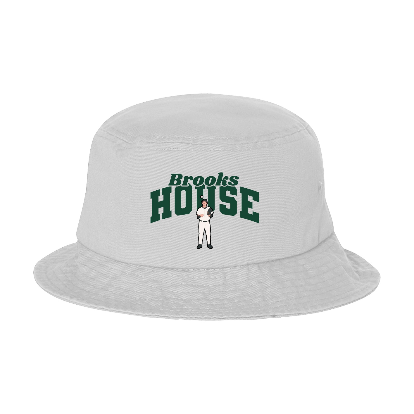 Bucket Cap — Signature Arch in White