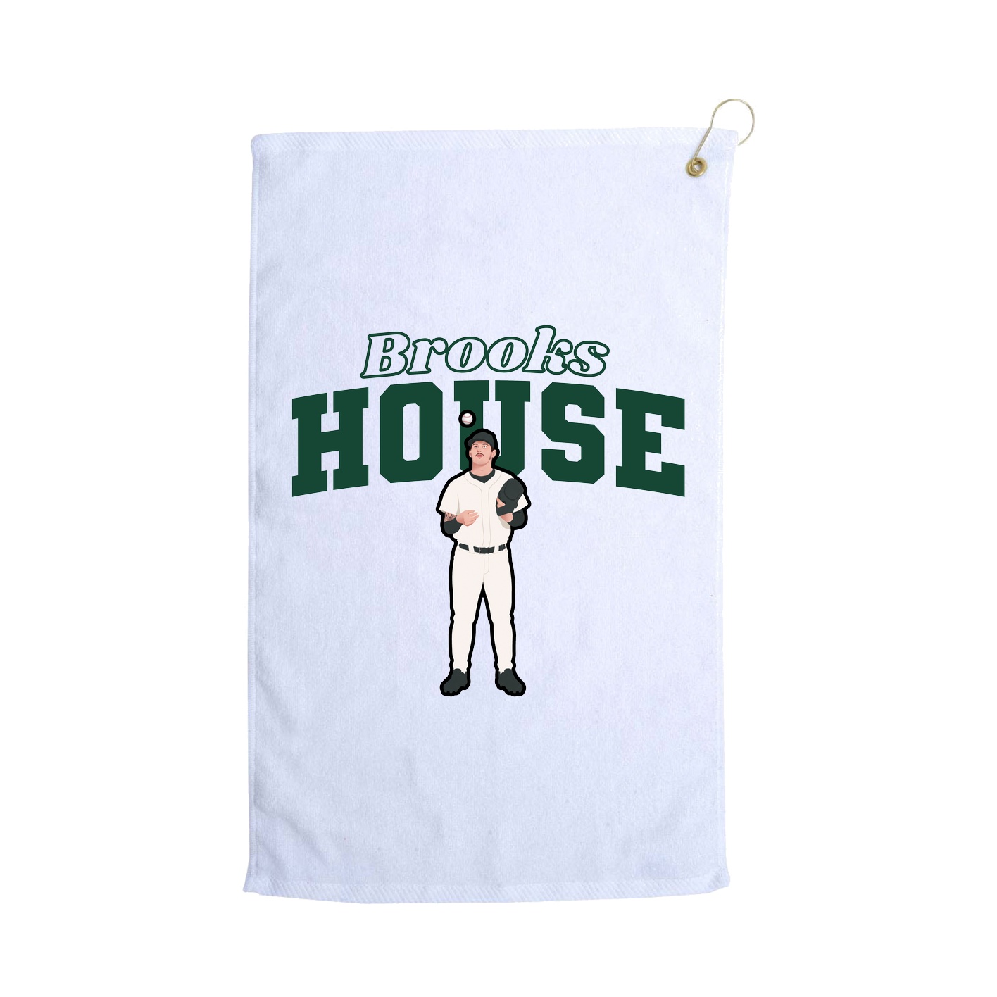 Golf Towel — Name Arch in White