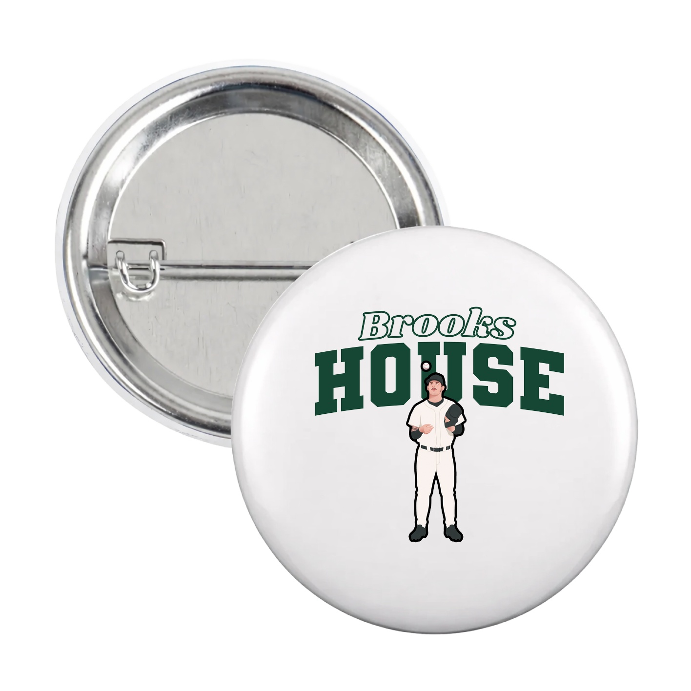 Game Day Button — Name Arch in White