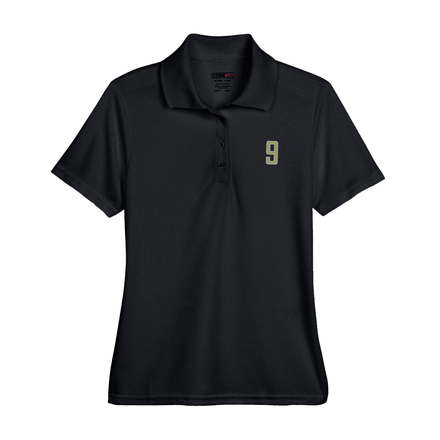 Womens Performance Polo — Front Shirsy in Black