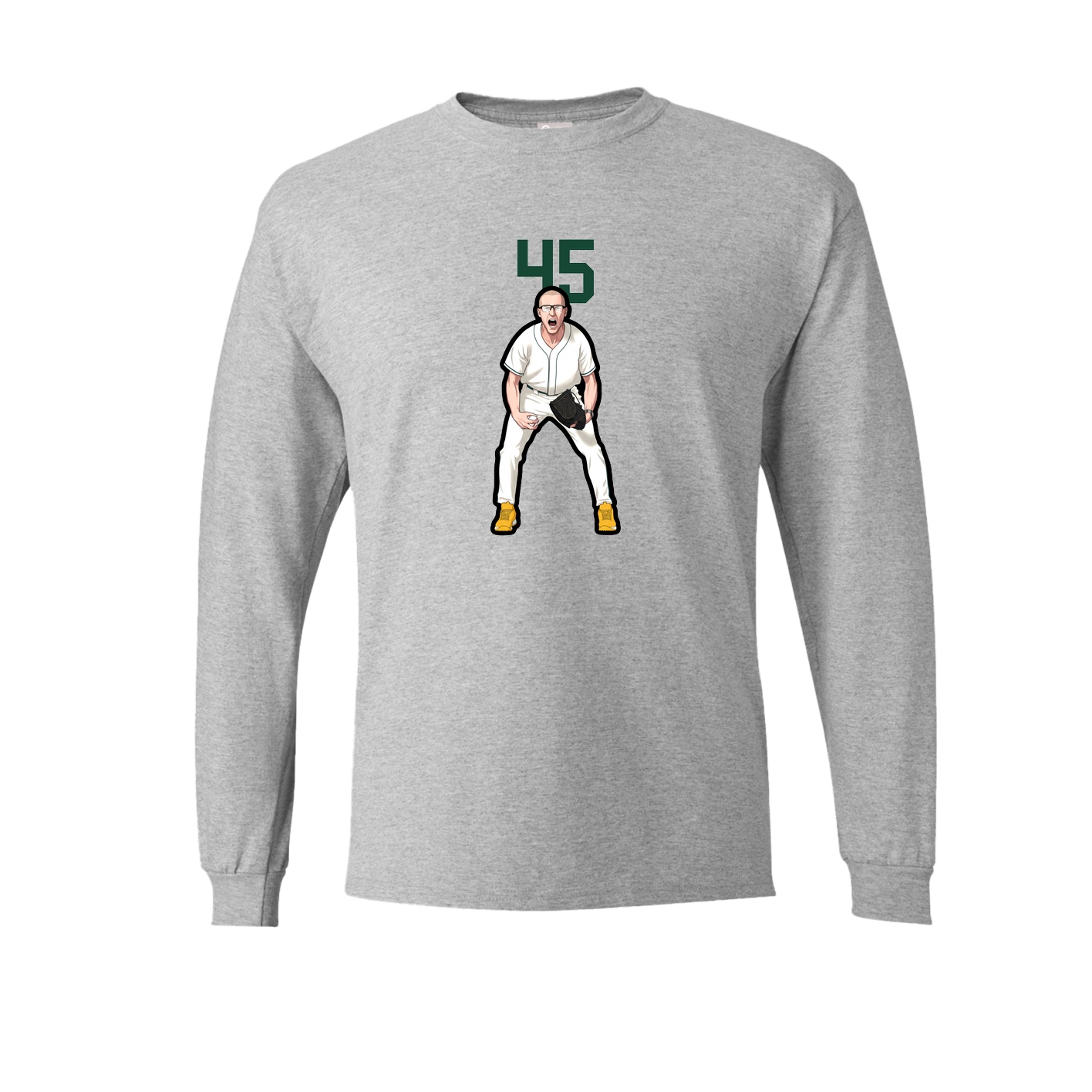 Long Sleeve Tee — Number Top in Grey