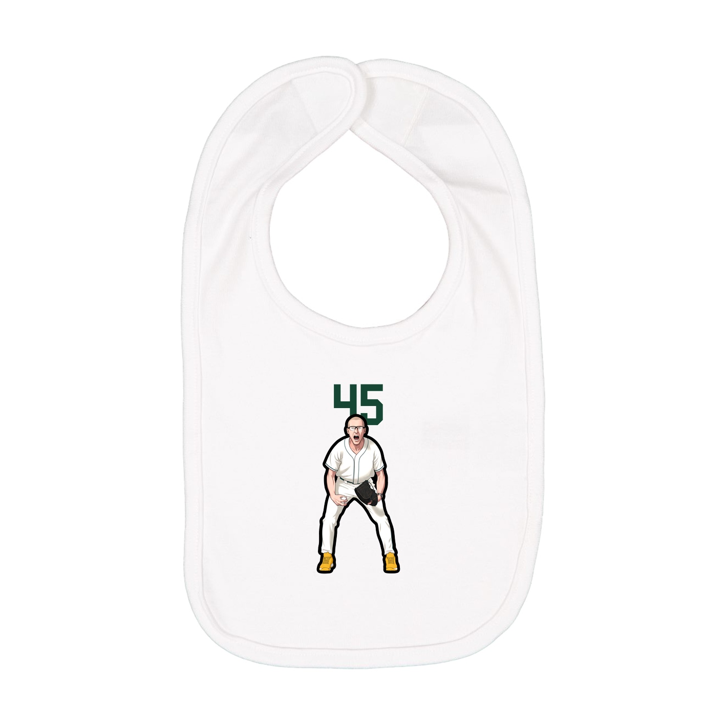 Infant Bib — Number Top in White