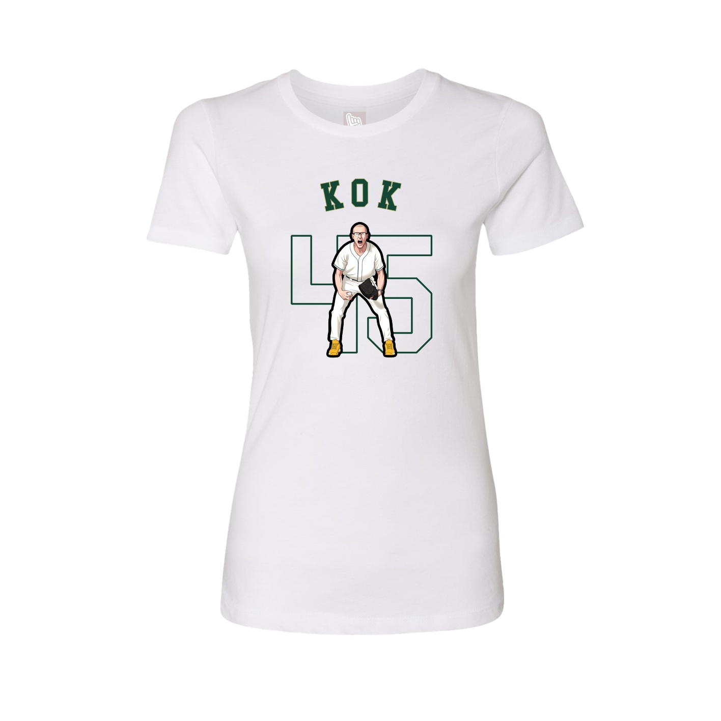 Fitted Women's Tee — Shirsey Arch in White