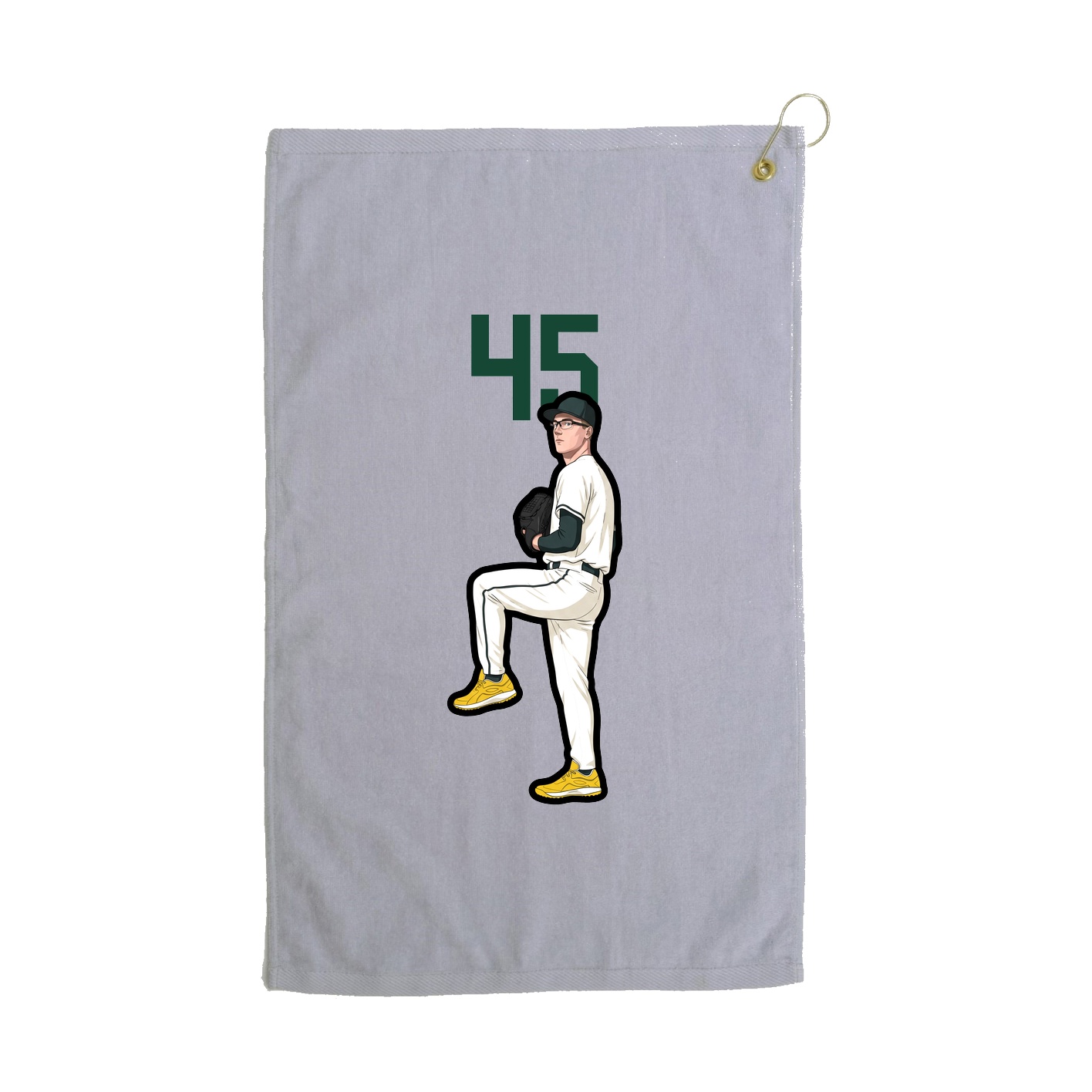 Golf Towel — Number Top in Grey