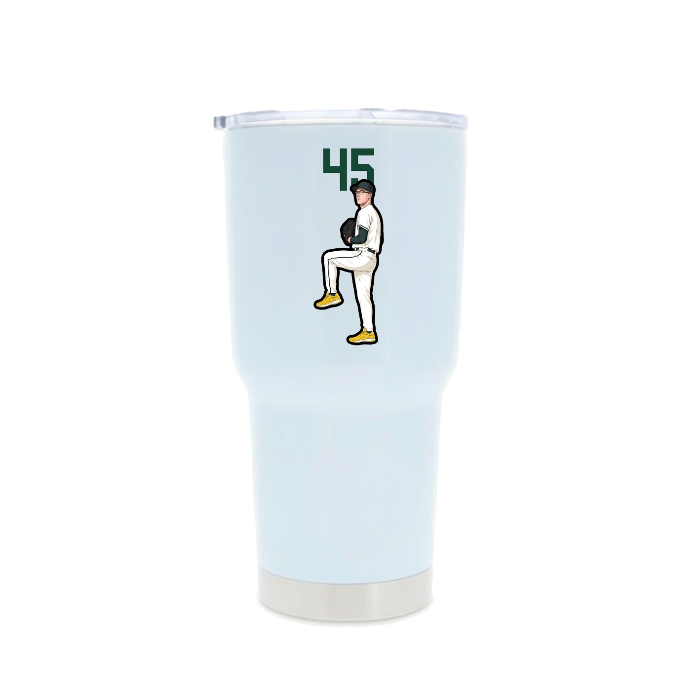 30oz Stainless Steel Tumbler — Number Top in White