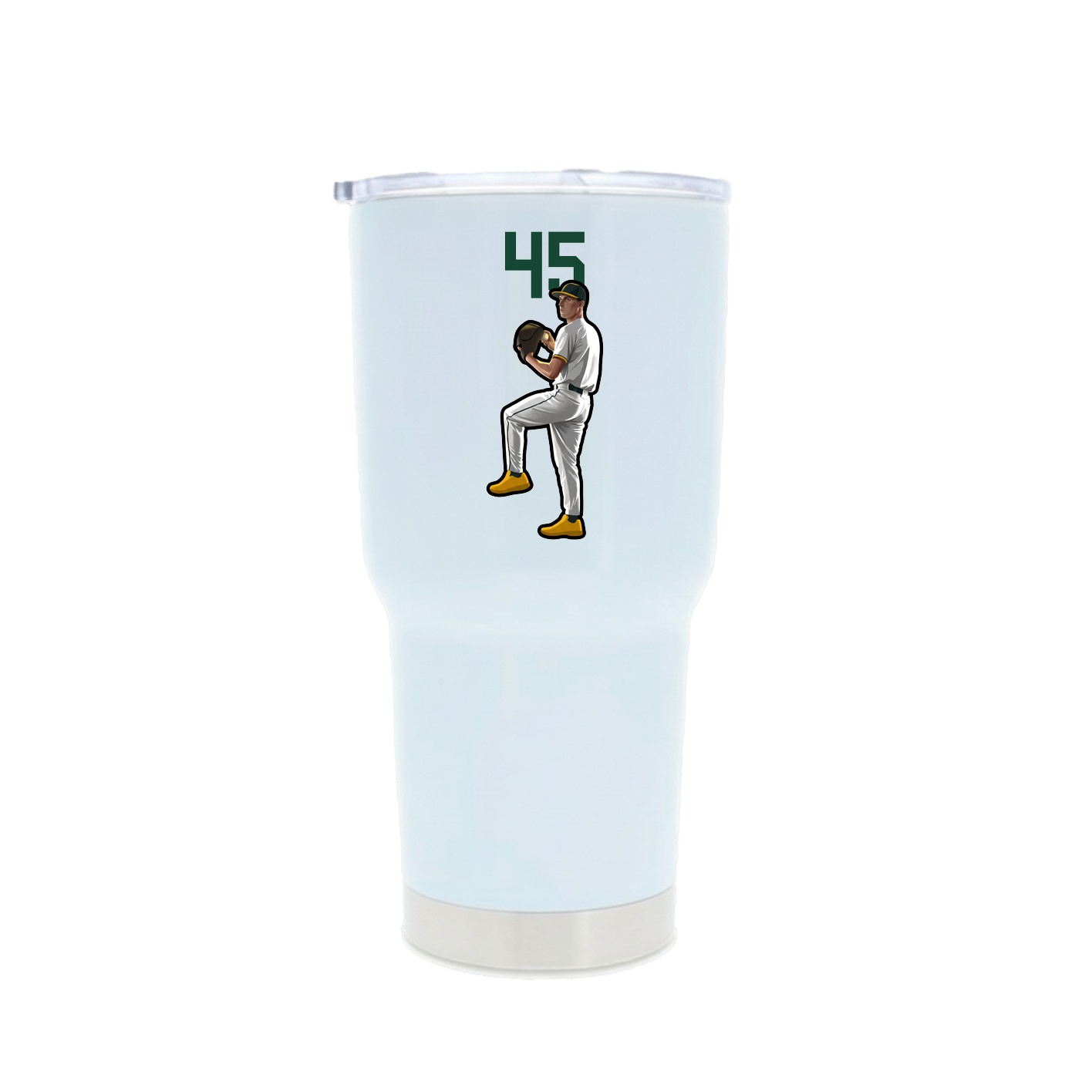 30oz Stainless Steel Tumbler — Number Top in White