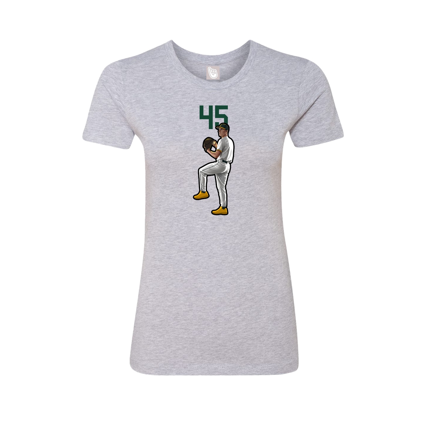 Fitted Women's Tee — Number Top in Grey