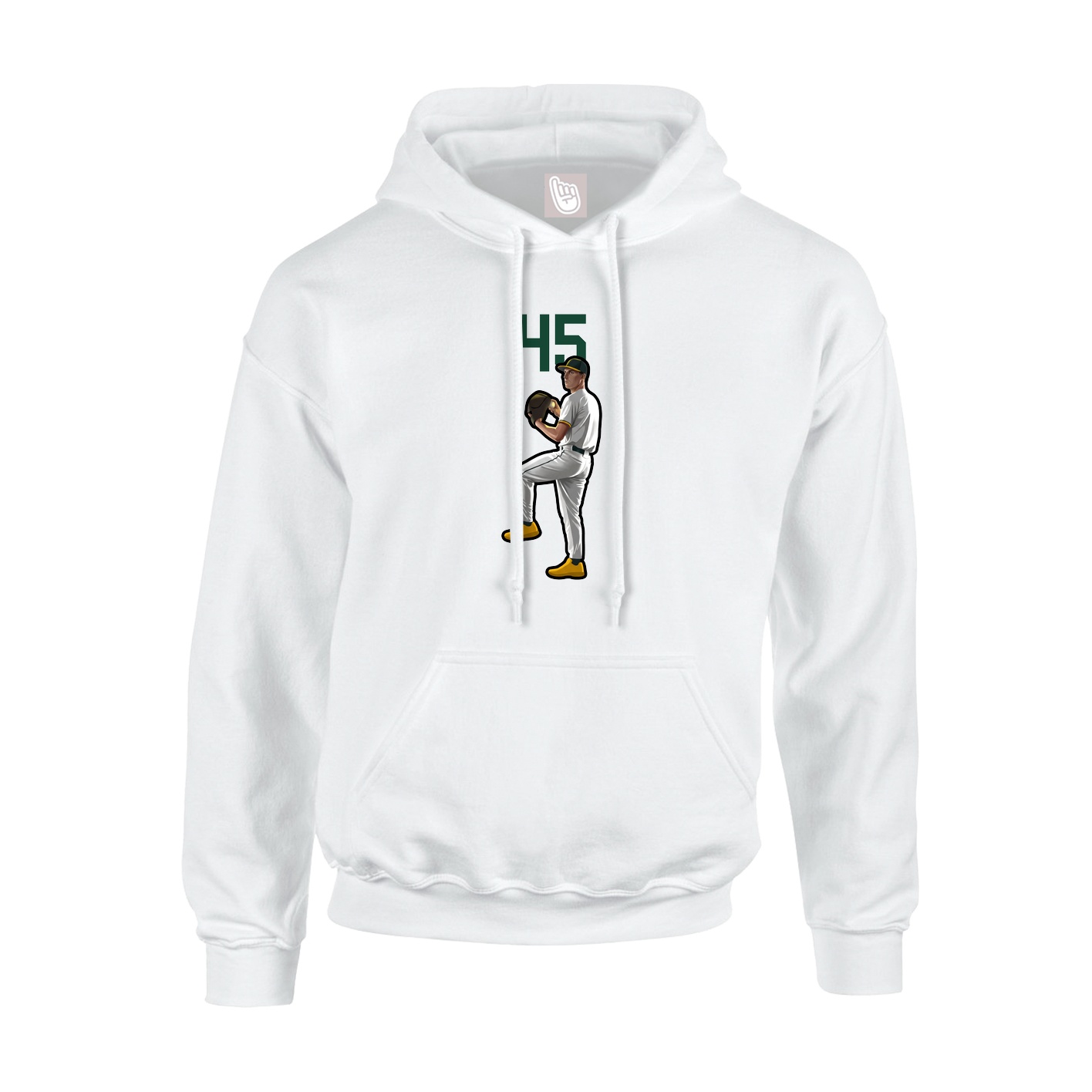 Hoodie — Number Top in White