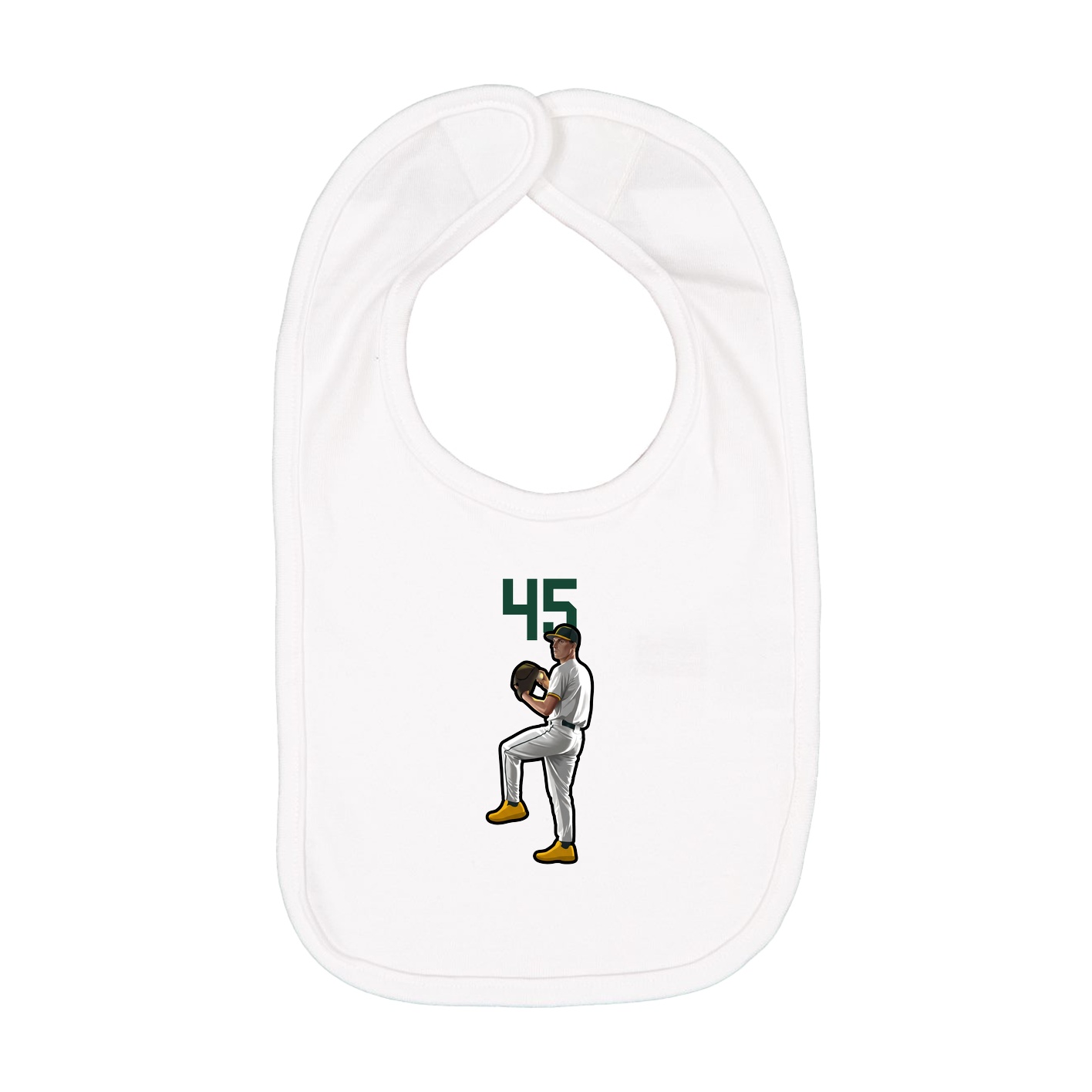 Infant Bib — Number Top in White