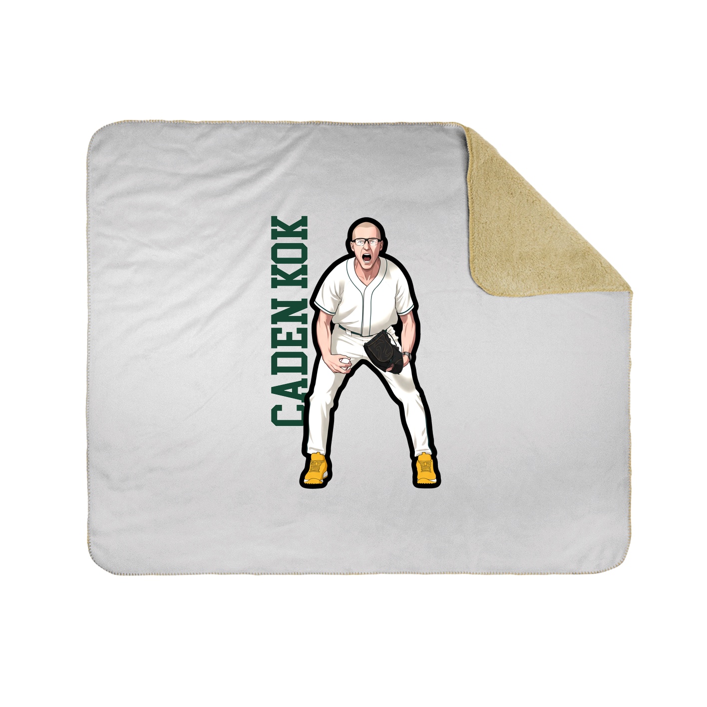 Throw Blanket — Name Vertical in White