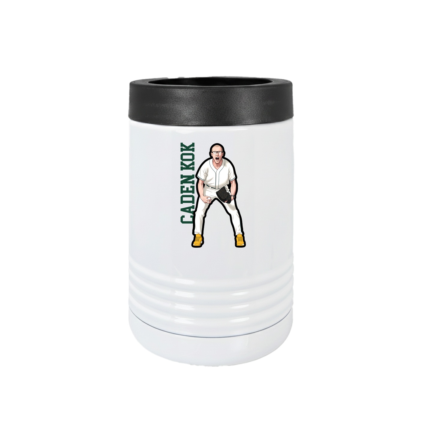 Beverage Holder — Name Vertical in White