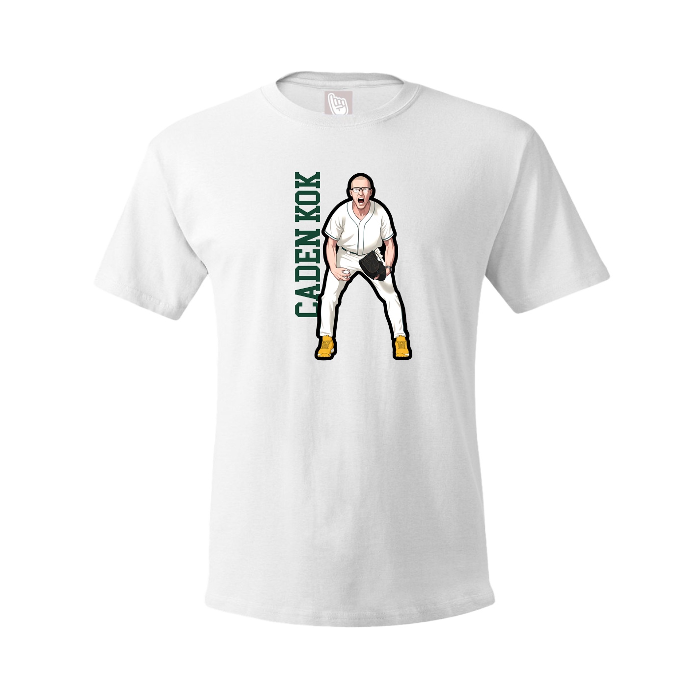 Youth Tee — Name Vertical in White