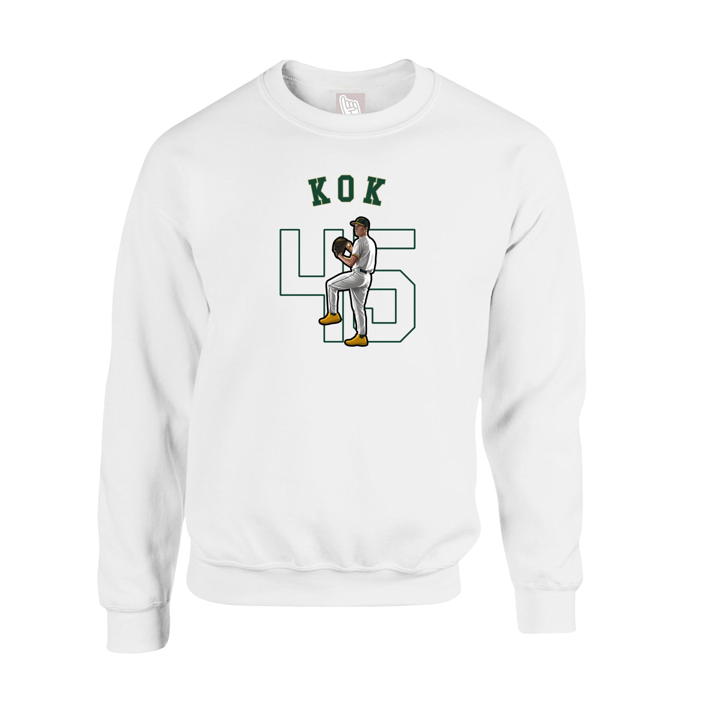 Fleece Crew — Shirsey Arch in White