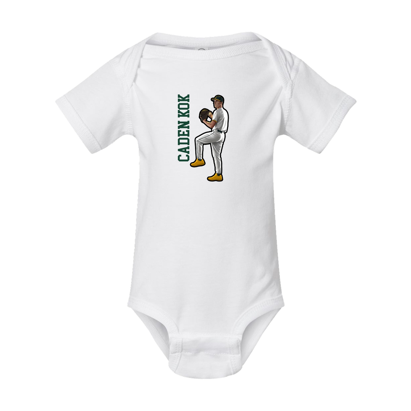 Baby Onesie — Name Vertical in White