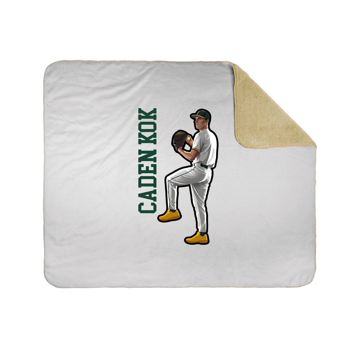 Throw Blanket — Name Vertical in White