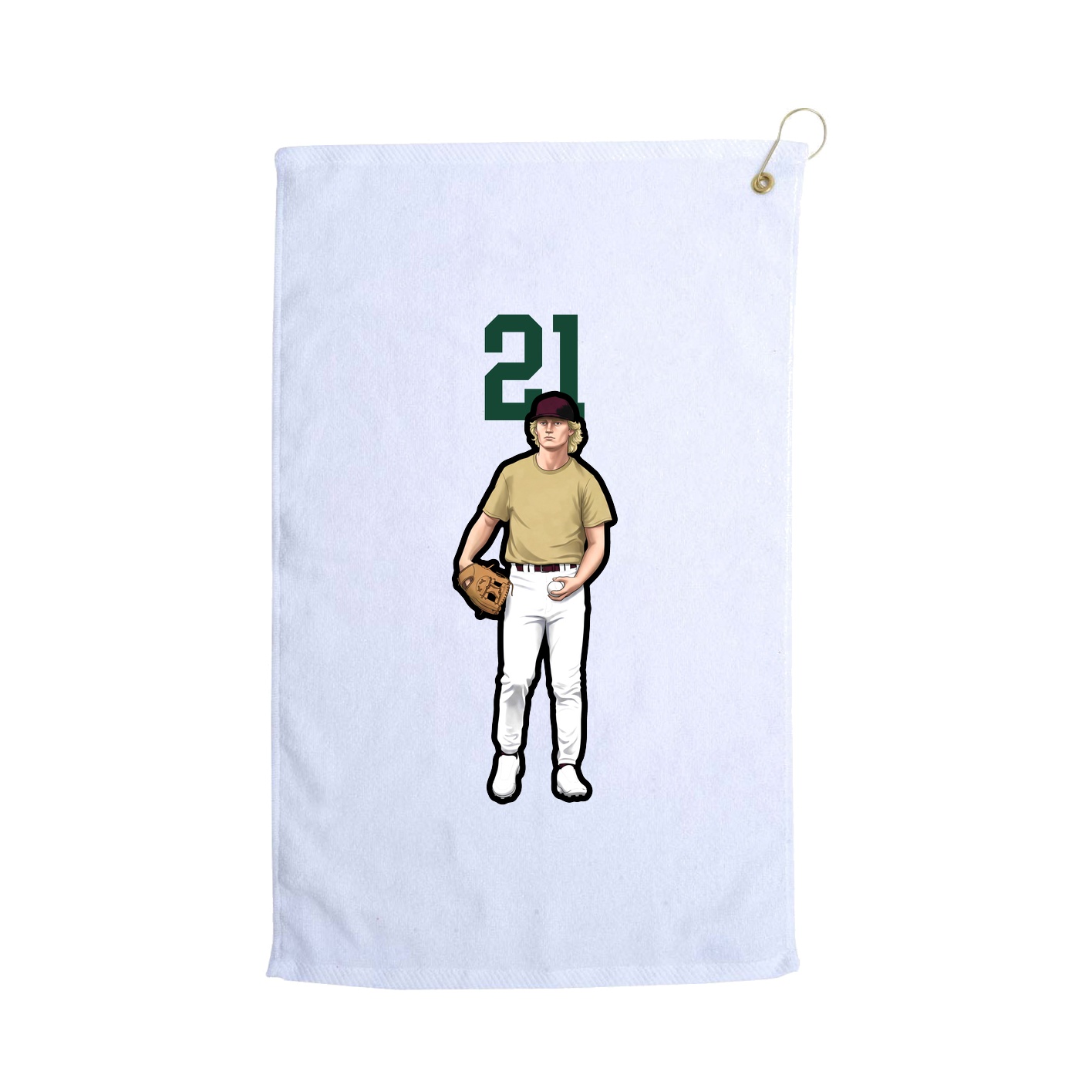 Golf Towel — Number Top in White