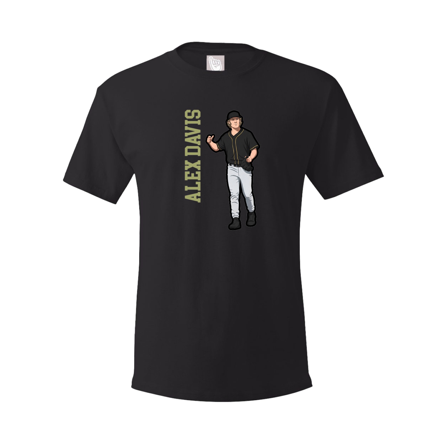 Youth Tee — Name Vertical in Black