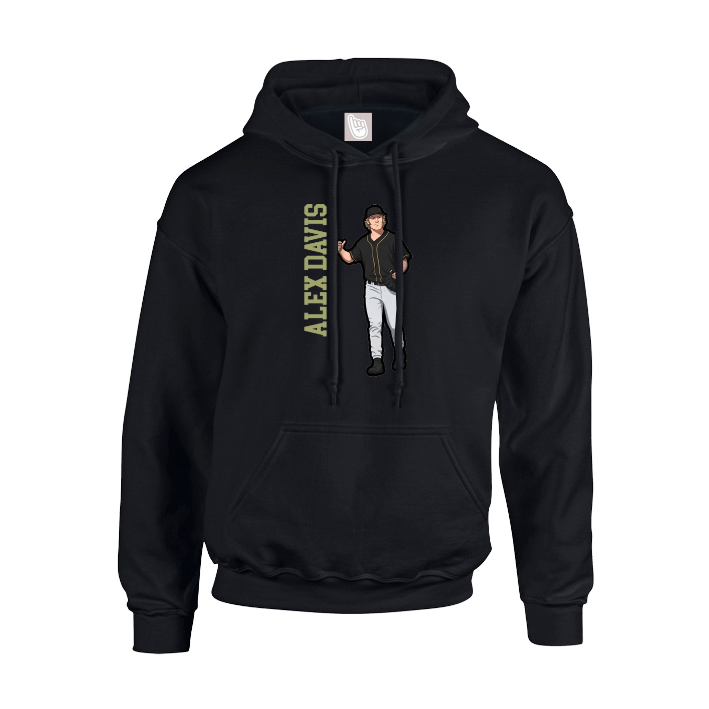 Youth Hoodie — Name Vertical in Black