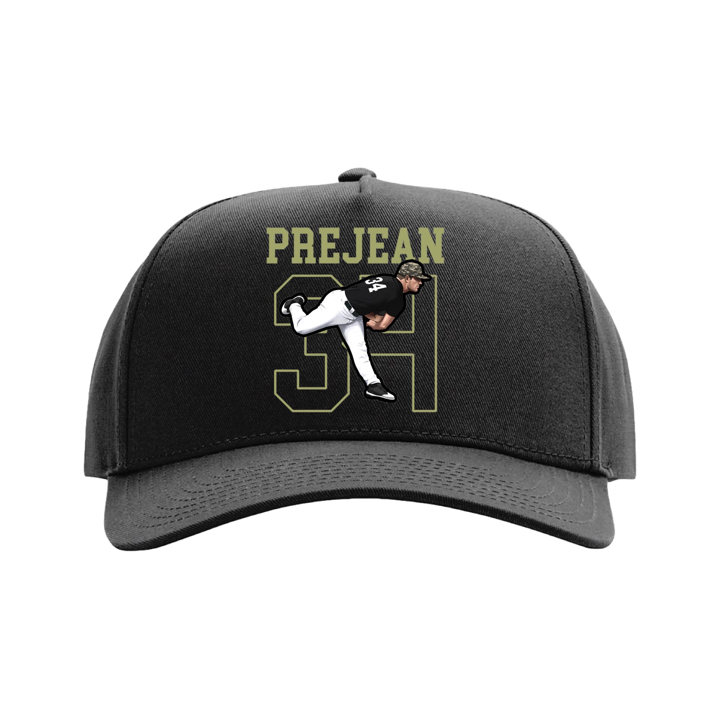 Full Fabric Five-Panel Champ Cap — Shirsey in Black