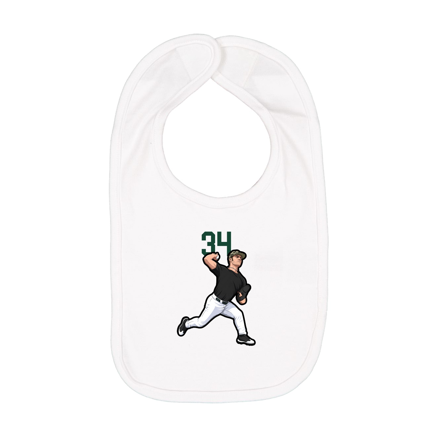Infant Bib — Number Top in White