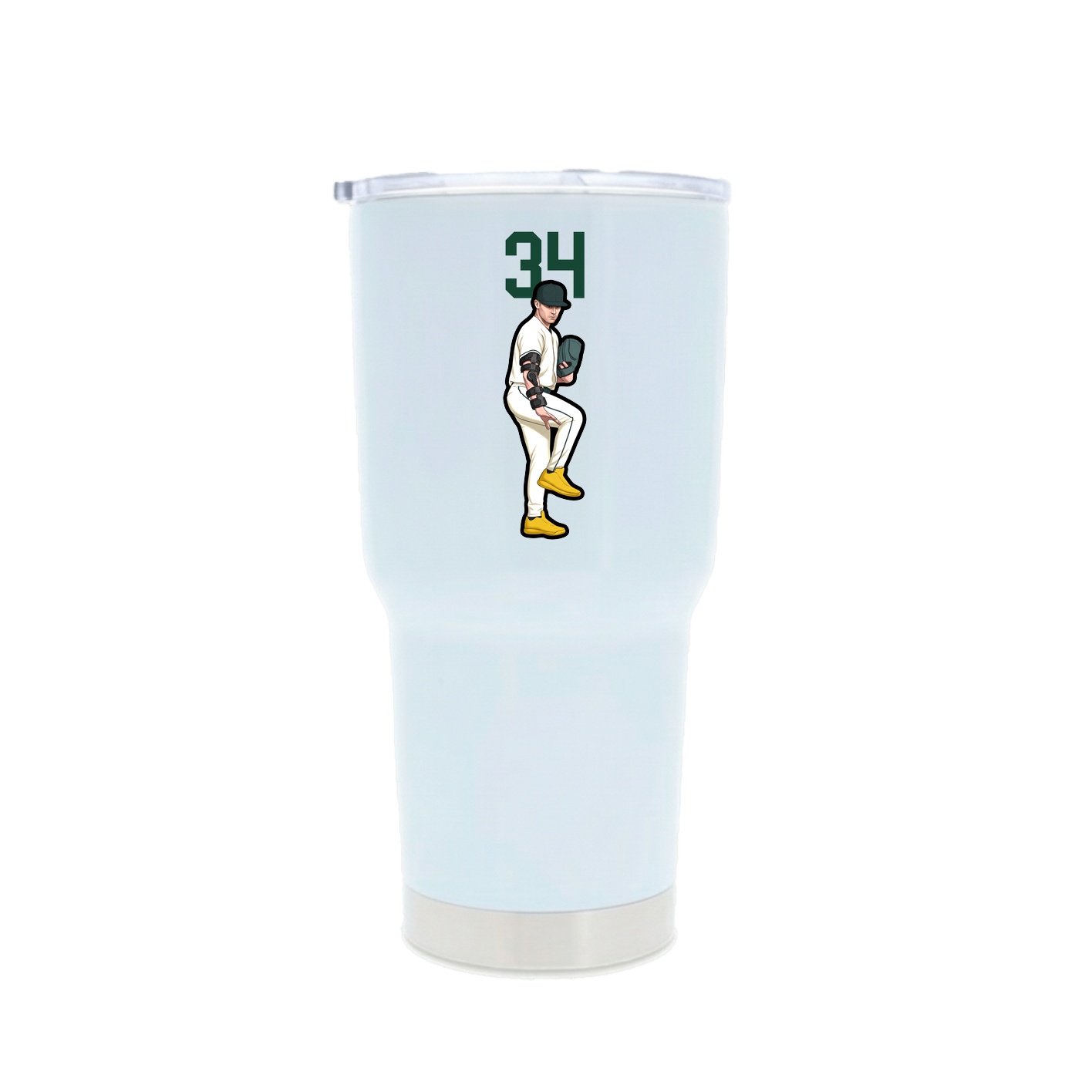 30oz Stainless Steel Tumbler — Number Top in White