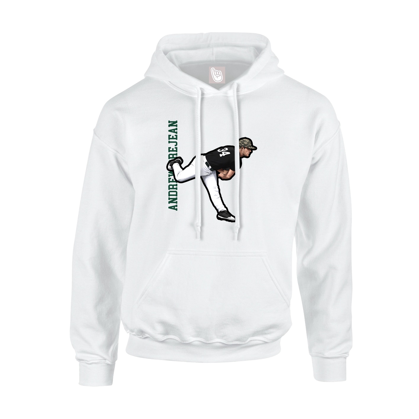 Youth Hoodie — Name Vertical in White
