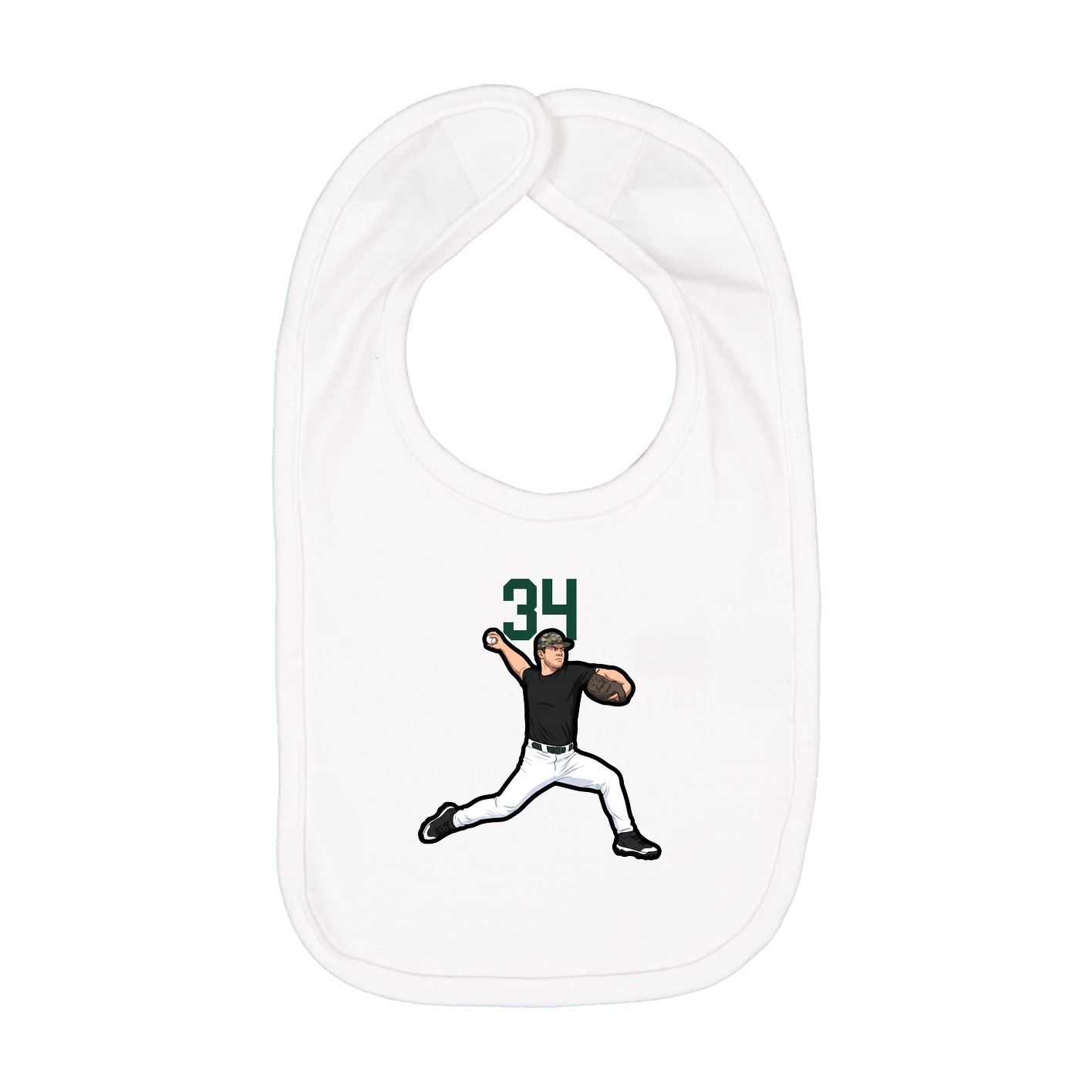 Infant Bib — Number Top in White