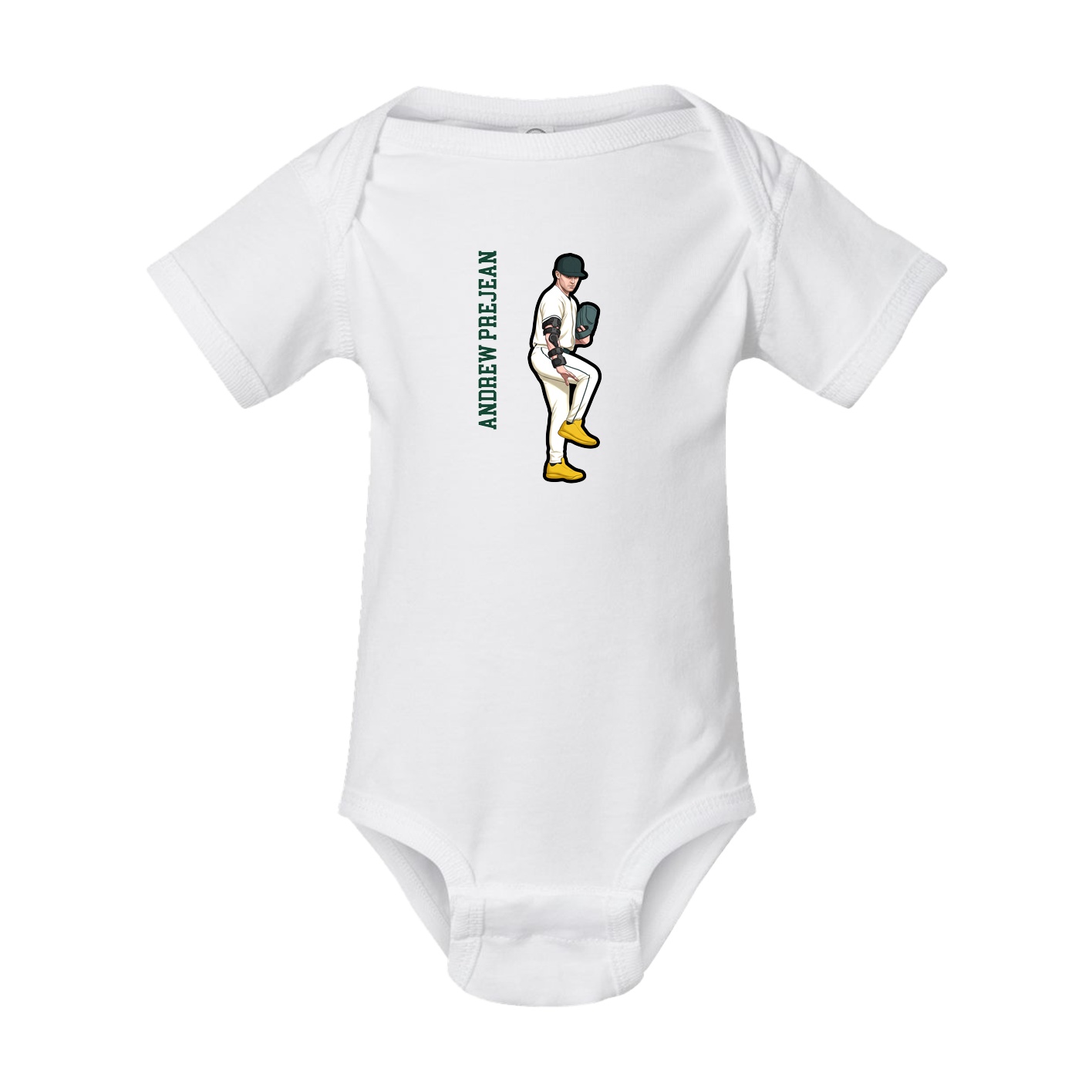 Baby Onesie — Name Vertical in White