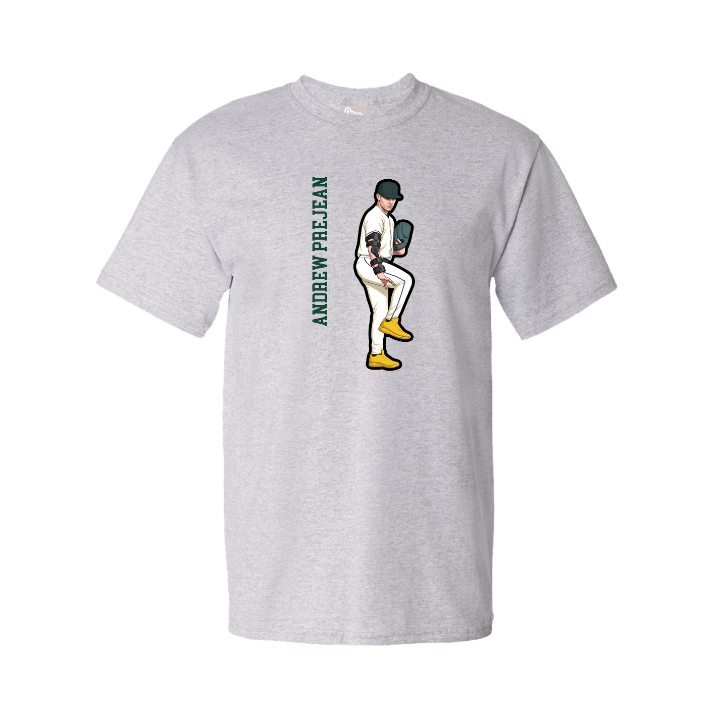 Tee — Name Vertical in Grey