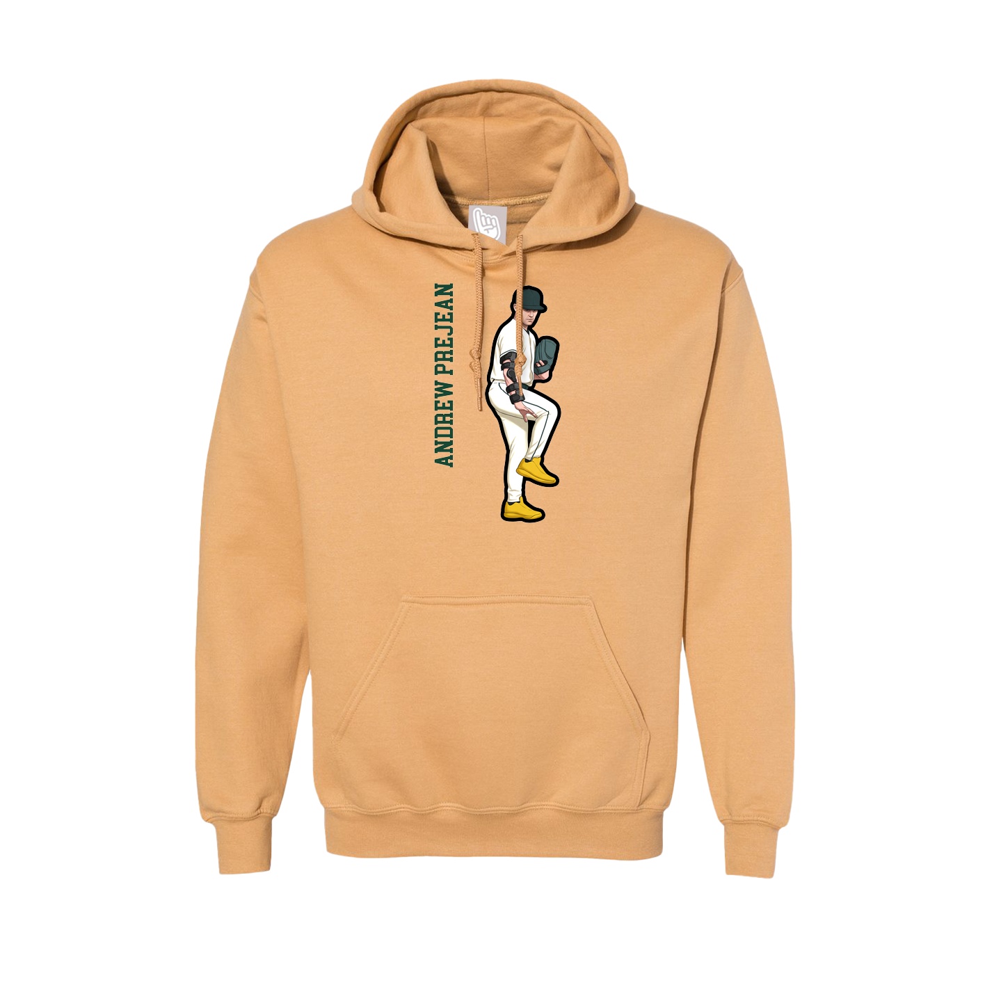 Hoodie — Name Vertical in Vegas Gold