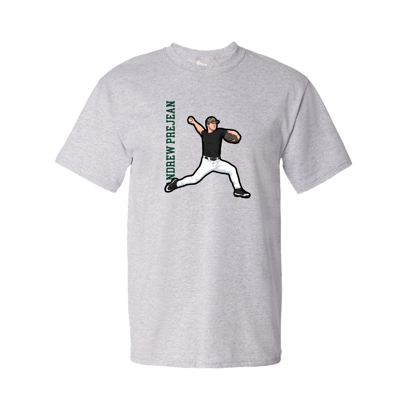 Youth Tee — Name Vertical in Grey
