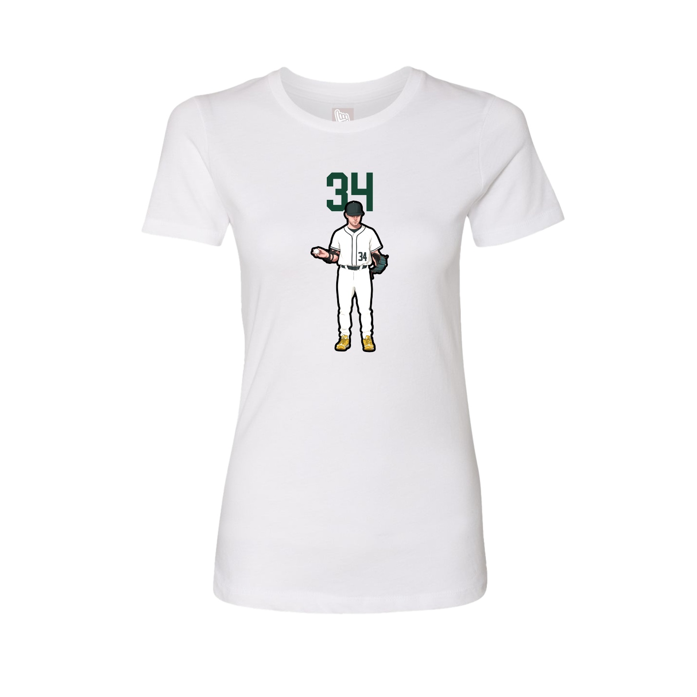 Fitted Women's Tee — Number Top in White