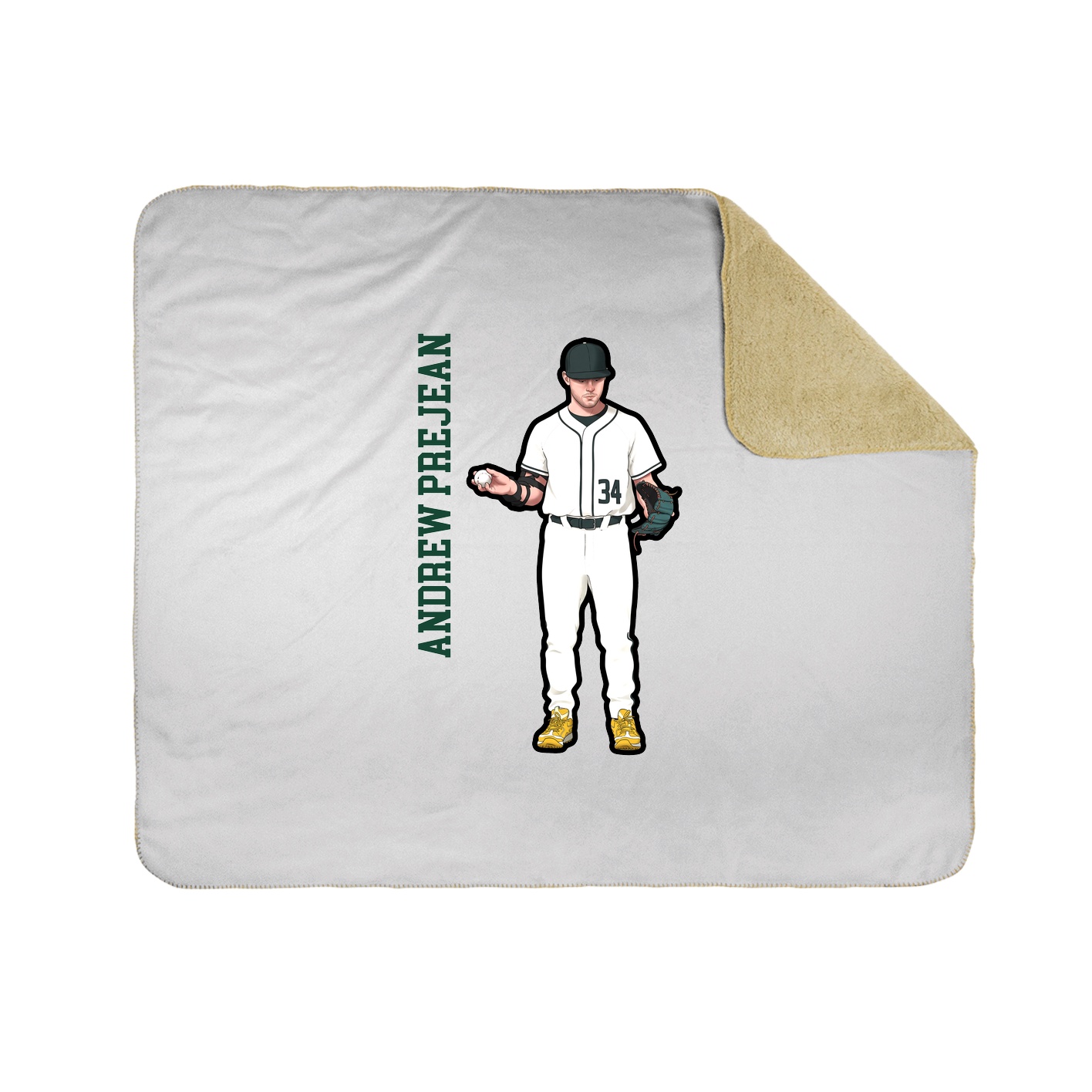 Throw Blanket — Name Vertical in White