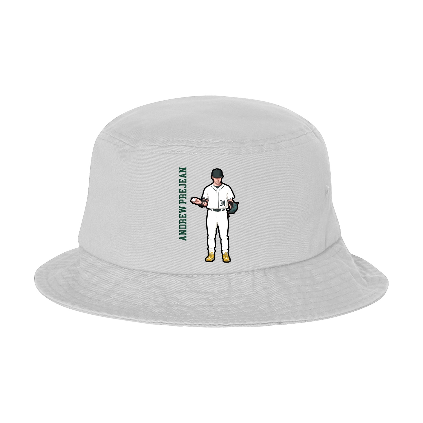 Bucket Cap — Name Vertical in White