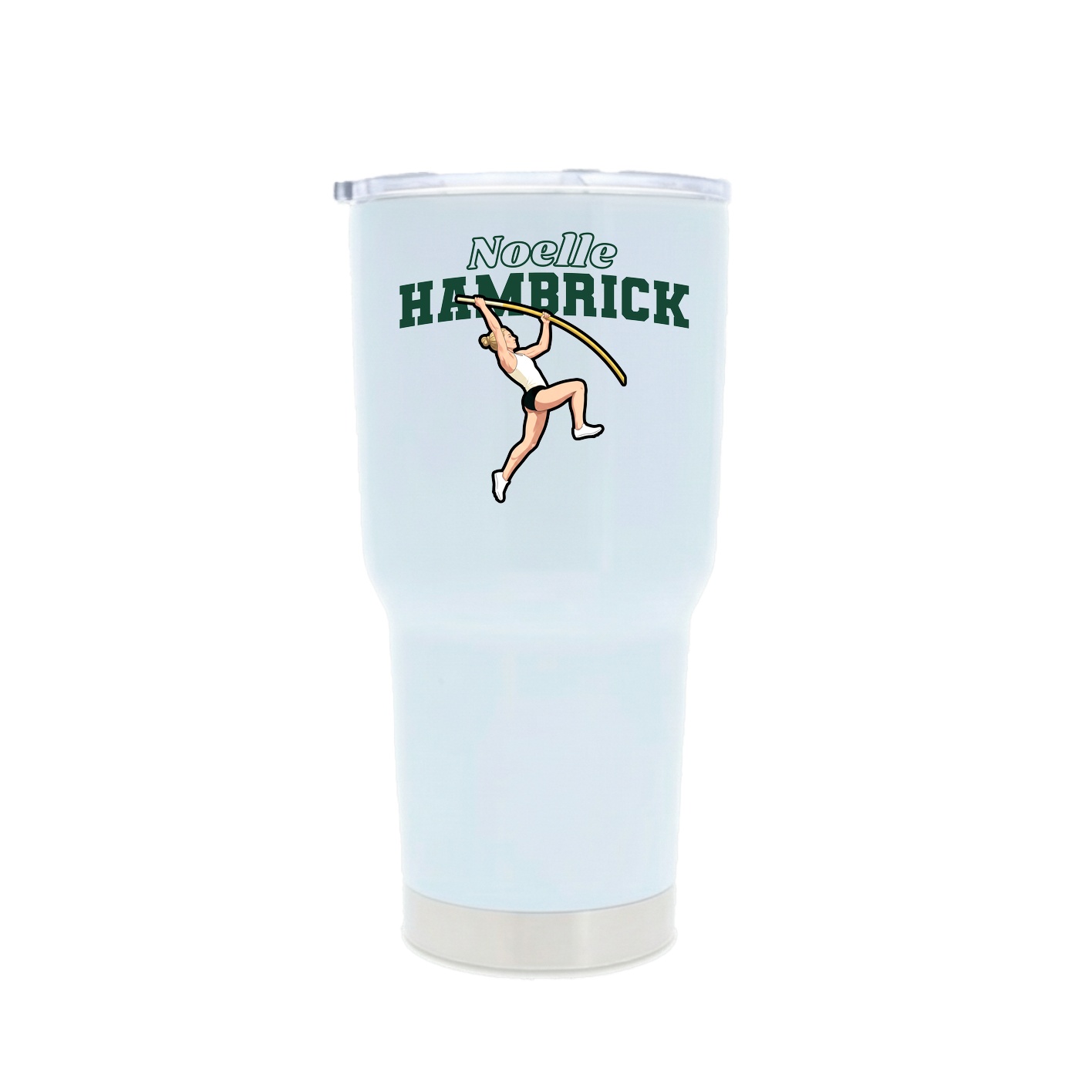 30oz Stainless Steel Tumbler — Name Arch in White