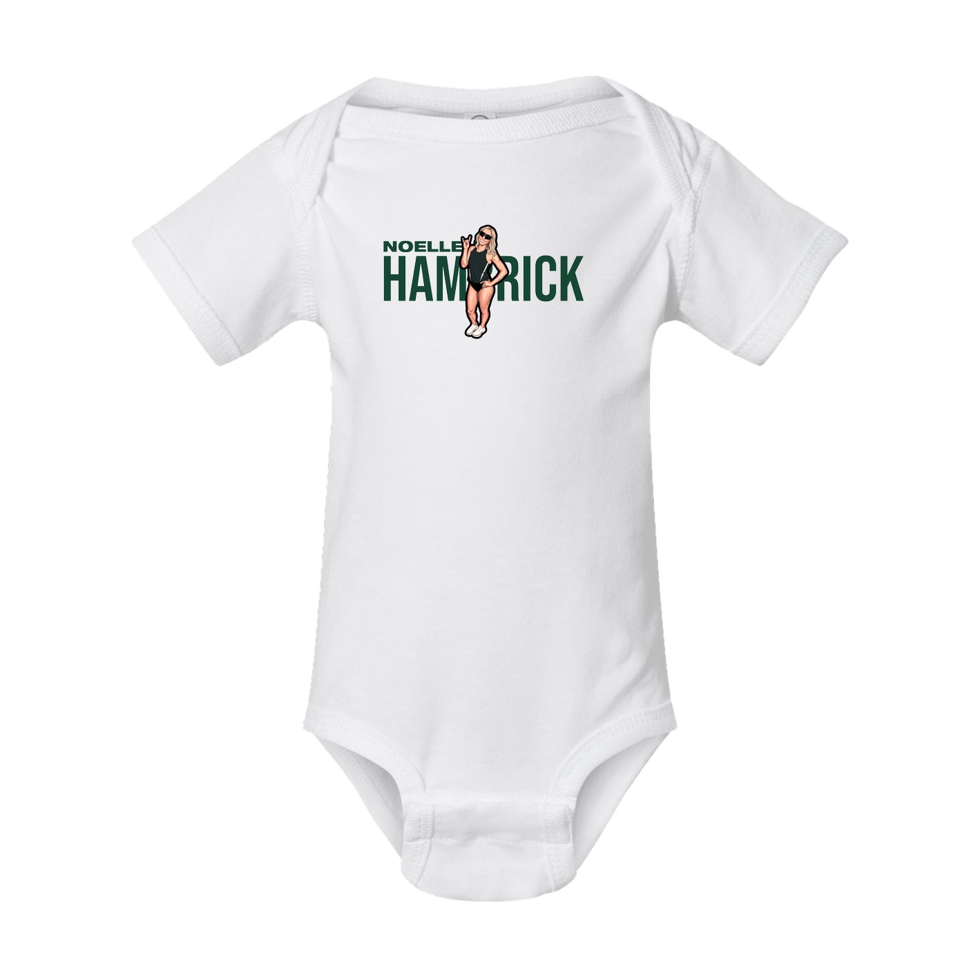 Baby Onesie — Player Name in White