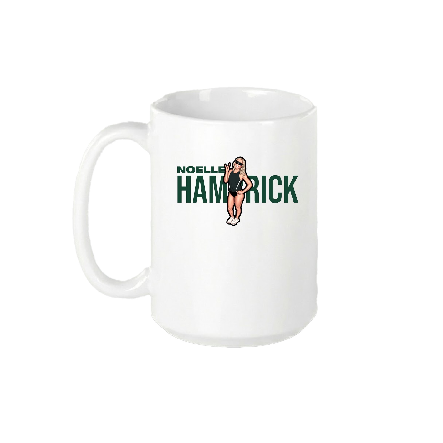 15oz Coffee Mug — Player Name in White