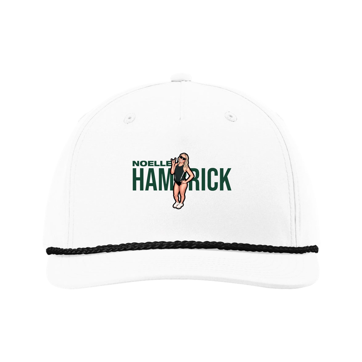 Five-Panel Classic Rope Cap — Player Name in White