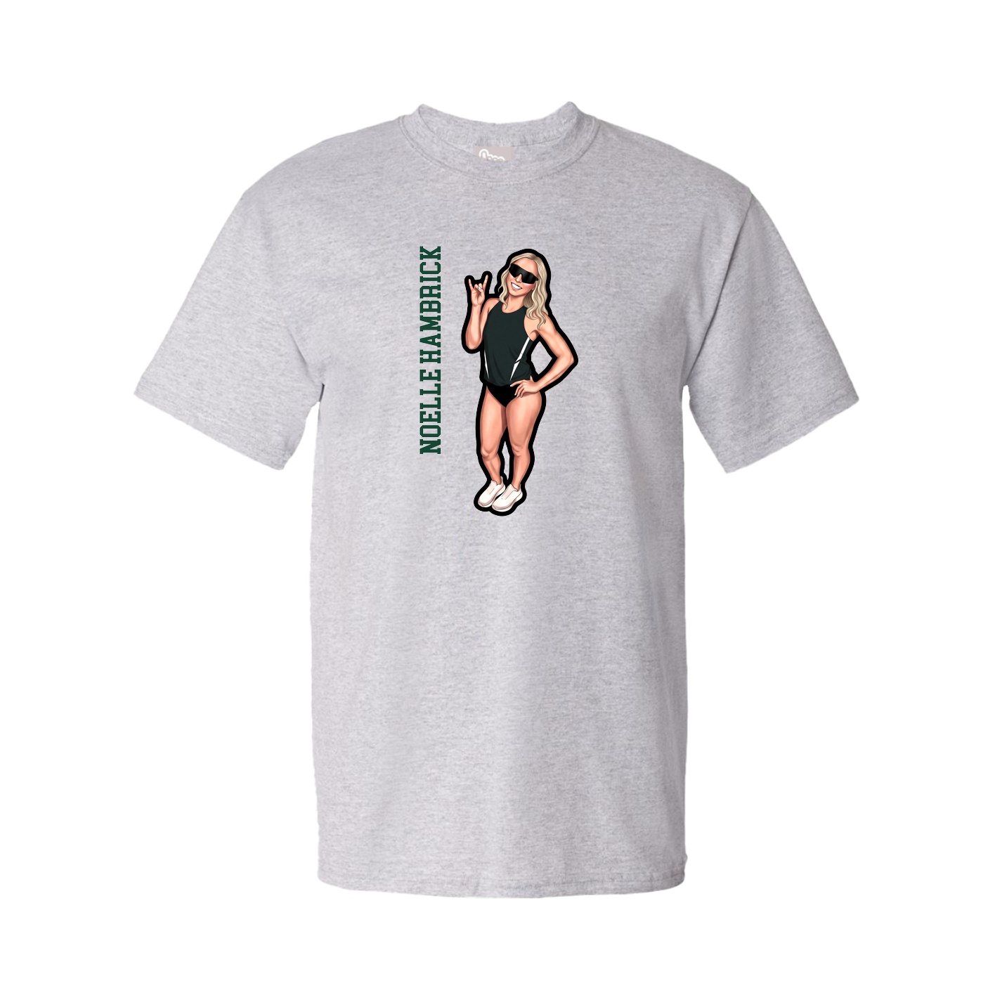 Tee — Name Vertical in Grey