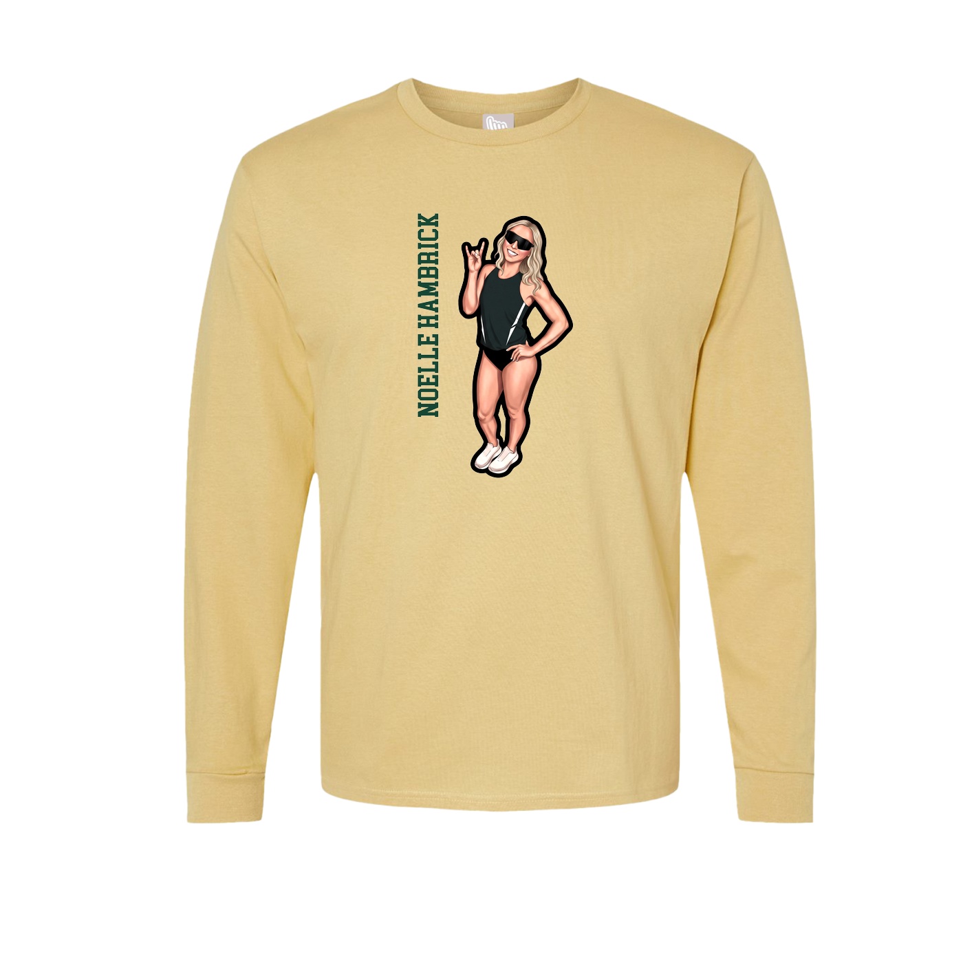 Long Sleeve Tee — Name Vertical in Vegas Gold