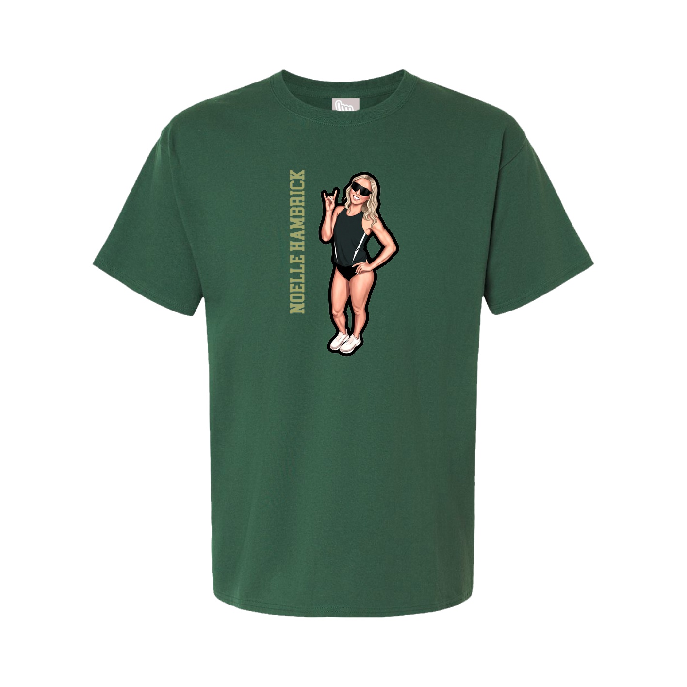 Youth Tee — Name Vertical in Green