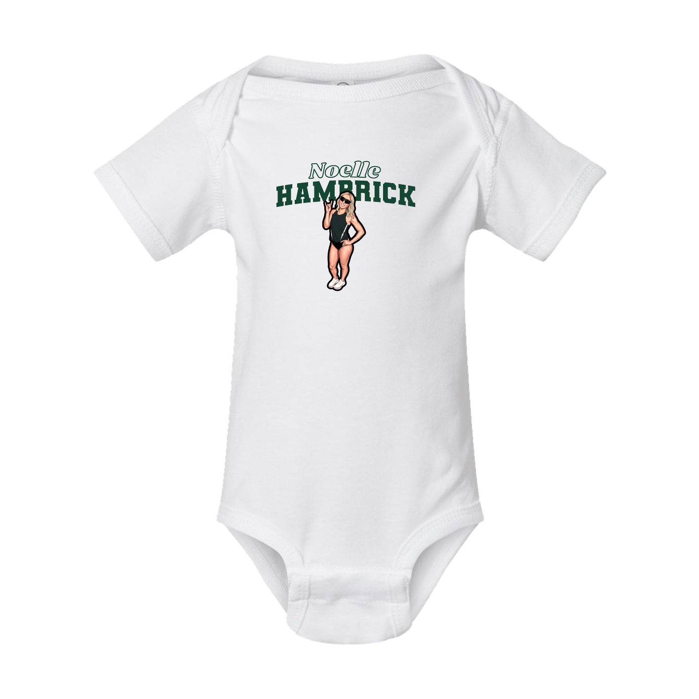 Baby Onesie — Name Arch in White